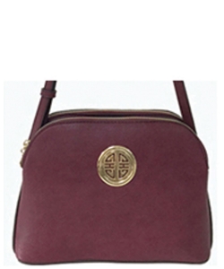 Messenger Handbag Design Faux Leather WU040NC BURGUNDY
